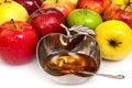 Honey with apple for Rosh Hashana Royalty Free Stock Photo